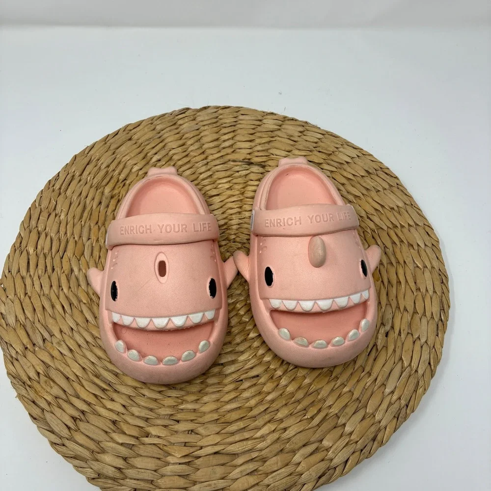 Toddler Shark Clogs Pink Size‎ 150 Summer Beach Pool Water Shoes Slides Slip On
